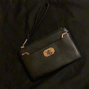 BNWT Ralph Lauren Black Zipper Clutch